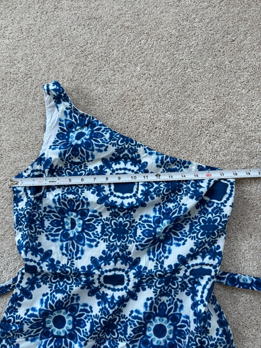 Talbots Blue and White One-Shoulder Floral Maxi Dress - Picture 5 of 8
